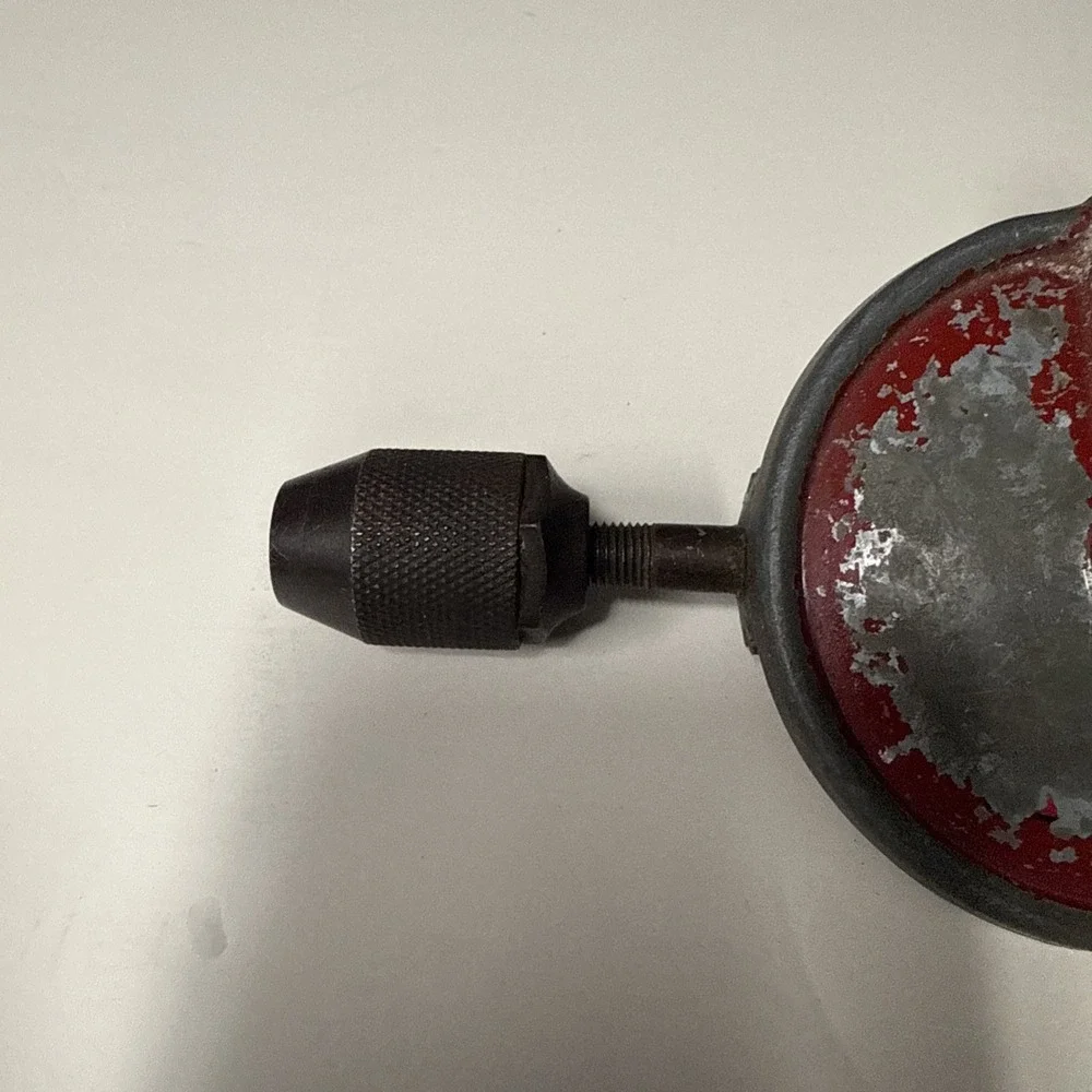 Vintage Egg Beater Hand Drill Red Gear Made in USA Wood‎ Working Manual Tool